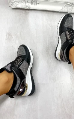 Black Pixie Lace Up Trainers<IKRUSH Outlet