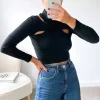 Black Razzi Cut Out Crop Top<IKRUSH Outlet