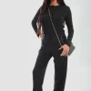 Black Remi Long Sleeve Button Down Top & Trouser Co-ord Set<IKRUSH Clearance