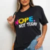 Black Rosie Short Sleeve Nope Slogan Printed T-shirts<IKRUSH Discount