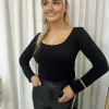 Black Scarlett Long Sleeve Bodysuit<IKRUSH Sale