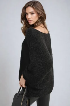 Black Shelly Oversized Knitted Top<IKRUSH Fashion