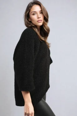 Black Shelly Oversized Knitted Top<IKRUSH Fashion