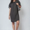 Black Tessa Knot Cuff Off Shoulder Mini Dress<IKRUSH Discount