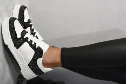 Black Valeria Sparkly Crystal Embellished Trainers<IKRUSH Discount