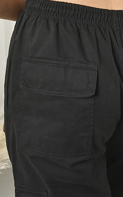 Black Xanthe Pocket Cargo Trousers<IKRUSH Online