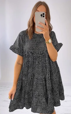 Black/white Dolly Tiered Dress<IKRUSH Clearance