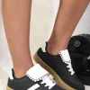 Black/white Rosalie Lace Up Low Top Trainers<IKRUSH New
