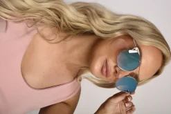 Blue Andi Full Rim Round Sunglasses<IKRUSH Outlet