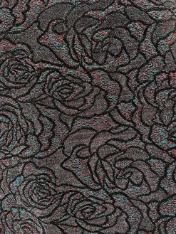 Blue Cindy Long Sleeve Glitter Floral Pattern Top<IKRUSH Best
