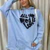 Blue Miranda All We Need Is Love Oversized Hoodie<IKRUSH Hot