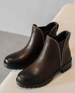 Brown Fatima Chelsea Diamante Ankle Boots<IKRUSH Clearance
