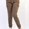 Brown Frankie Cargo Pocket Trouser with Drawstring<IKRUSH Discount