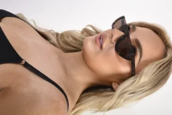 Brown Keyla Retro Half Frame Rimless Sunglasses<IKRUSH Sale