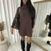 Brown Melinda Chunky Roll Neck Knitted Jumper<IKRUSH Online