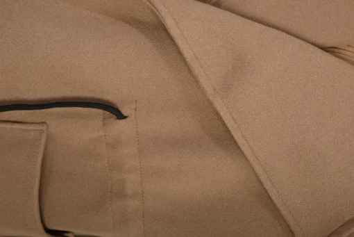 Camel Camryn Roll Tab Sleeve Drawstring Waist Open Front Trench Coat Jacket<IKRUSH Fashion