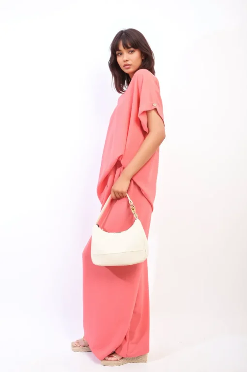 Coral Hailey Oversized Top and Wide Leg Trousers Co-ord Set<IKRUSH New