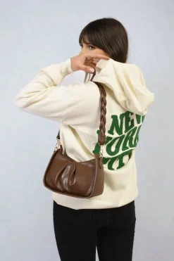 Cream Karen New York City Print Knitted Hoodie<IKRUSH Online