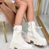 Cream Leo Block Heel Chunky Ankle Boots<IKRUSH New