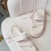 Cream Morgan Faux Leather Strappy Lace Up Sandals<IKRUSH Sale