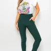 Dark green Selene Wide Waistband Trouser with Front Pockets<IKRUSH New