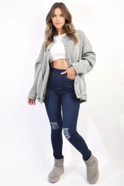 D.blue Aubrey High Waisted Ripped Skinny Jeggings<IKRUSH Best