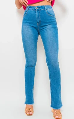 Denim Camilla High Waisted Frayed Hem Skinny Jeans<IKRUSH New