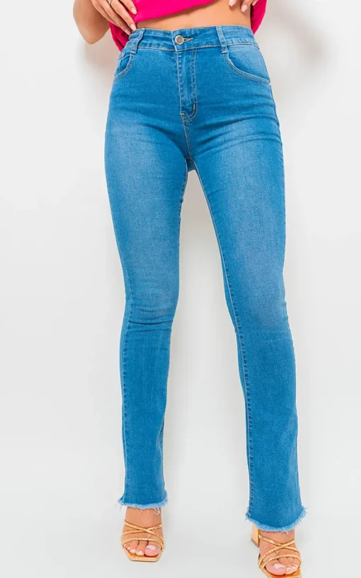 Denim Camilla High Waisted Frayed Hem Skinny Jeans<IKRUSH New