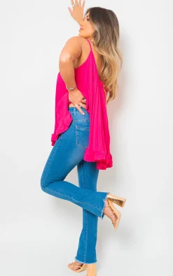 Denim Camilla High Waisted Frayed Hem Skinny Jeans<IKRUSH New