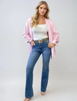 Denim Grace Embellished High Waisted Flare Jeans<IKRUSH Clearance