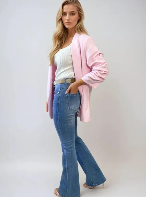 Denim Grace Embellished High Waisted Flare Jeans<IKRUSH Clearance