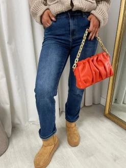 Denim Kathryn Straight Leg High Waist Jeans<IKRUSH Fashion