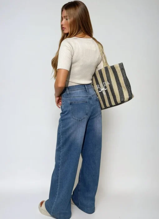 Denim Layla High Waisted Wide Leg Jeans<IKRUSH Online