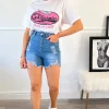 Denim Mabel Distressed Denim Shorts<IKRUSH Online