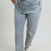 Denim Melanie Diamond Pattern Embellished High Waisted Jeans<IKRUSH Sale