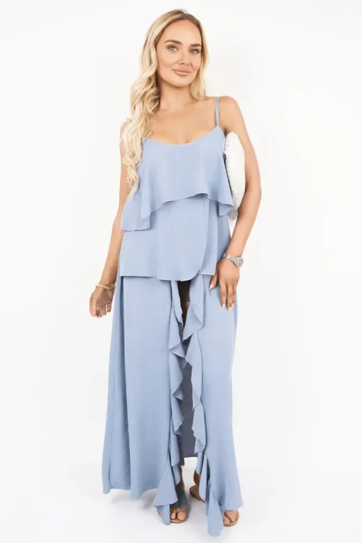 Denim Nayeli Layered Cami Top with Asymmetric Hem<IKRUSH Best