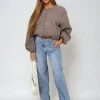 Denim Novah Asymmetric Waist Wide Leg Jeans<IKRUSH New