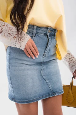 Denim Olivia High Waisted Mini Skirt<IKRUSH Best