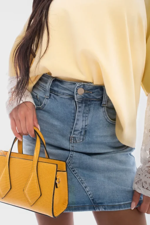 Denim Olivia High Waisted Mini Skirt<IKRUSH Best