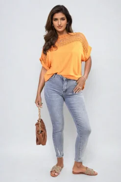 Denim Sevyn Distressed High Waisted Jeans<IKRUSH Clearance