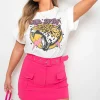 Fuschia Eleanor Pocket Belted Cargo Skort<IKRUSH Best