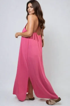 Fuschia Fiona Spaghetti Strap Side Slit Maxi Dress<IKRUSH Best