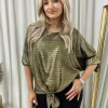 Gold Christy Metallic Tie Front Top<IKRUSH Outlet