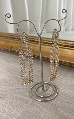 Gold Jiya Diamante Drop Earrings<IKRUSH Sale