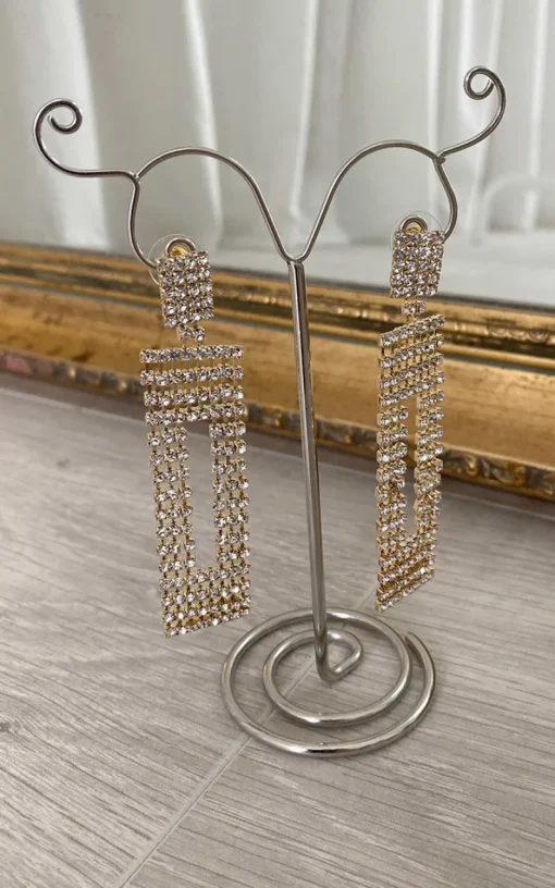 Gold Jiya Diamante Drop Earrings<IKRUSH Sale