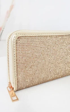 Gold Luv Diamante Zip Purse<IKRUSH New