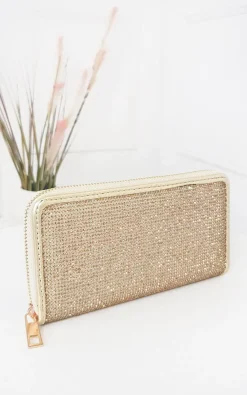 Gold Luv Diamante Zip Purse<IKRUSH New