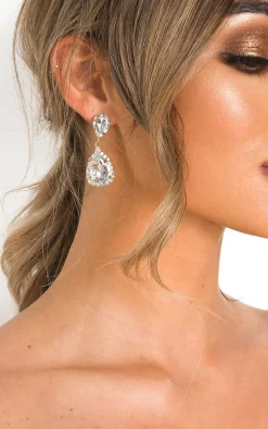Gold Minnie Diamante Drop Earrings<IKRUSH New