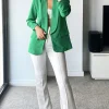 Green Elise Blazer Jacket<IKRUSH Outlet