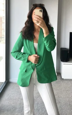Green Elise Blazer Jacket<IKRUSH Outlet